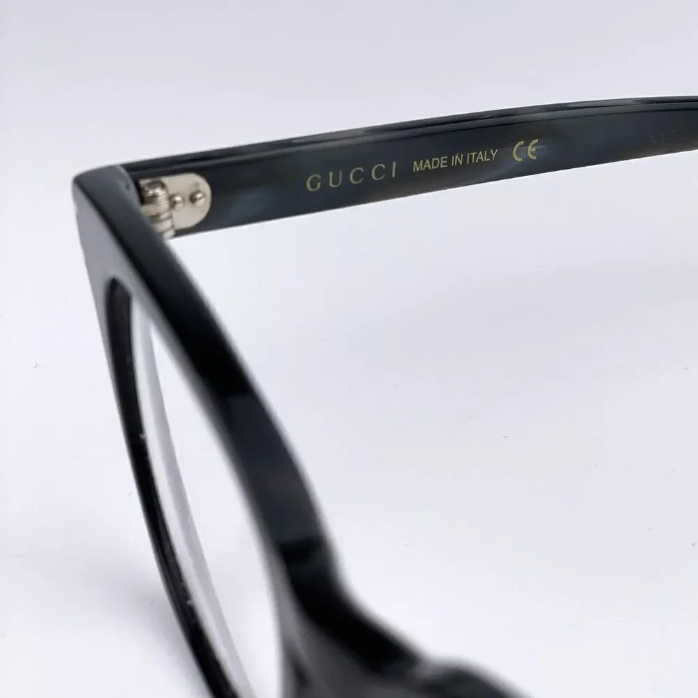 SALE! NEW GUCCI LOGO GG0572O 009 Black Gray Square Unisex Eyeglasses